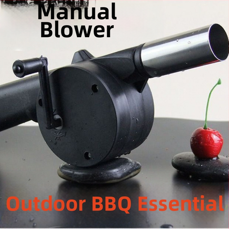 Външна ръчно задвижвана духалка за подпомагане на горенето при барбекю и къмпинг