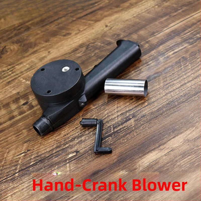 Външна ръчно задвижвана духалка за подпомагане на горенето при барбекю и къмпинг