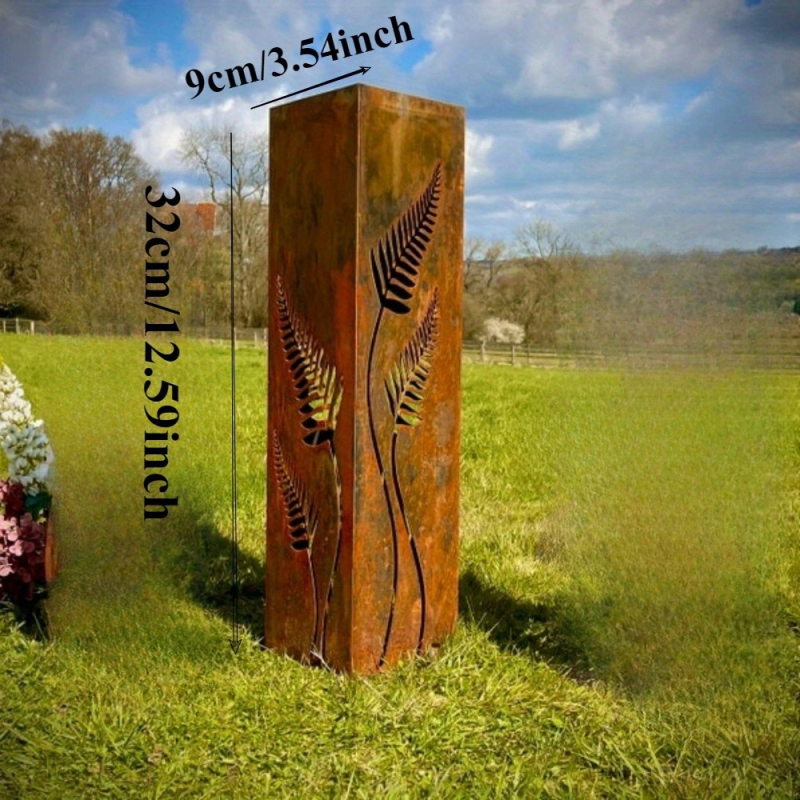 Üreges vas oszlop kerti dekoráció – páfránylevél mintázatú vasból, modern egyszerű stílus