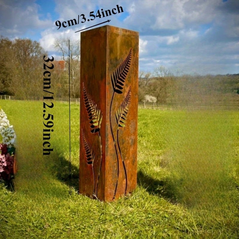 Üreges vas oszlop kerti dekoráció – páfránylevél mintázatú vasból, modern egyszerű stílus