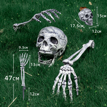 Πλαστικό διακοσμητικό κρανίο για τοποθέτηση σε έδαφος – μακέτα τοποθετήσεων χώρου; κατάλληλο για Halloween, Easter και Ημέρα Ανεξαρτησίας; Στυλ 27366901071