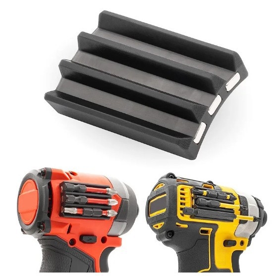 Магнитен държач за битове за ударна бормашина – глава захващаща скоба със залепващо средство, предотвратява загубата на битове; Материал: пясъчник