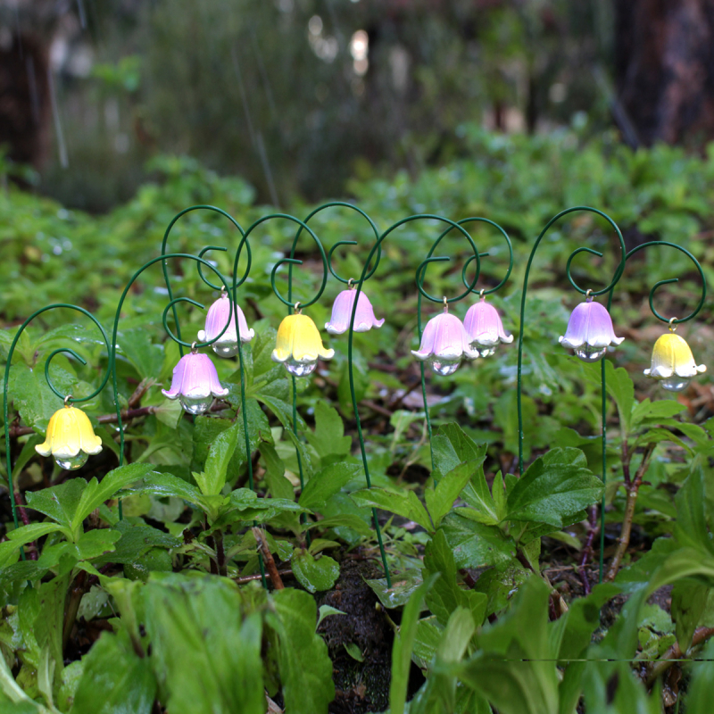 Деветчастков комплект изкуствени цветя Lily of the Valley от смола за наземна градина и мини ландшафт