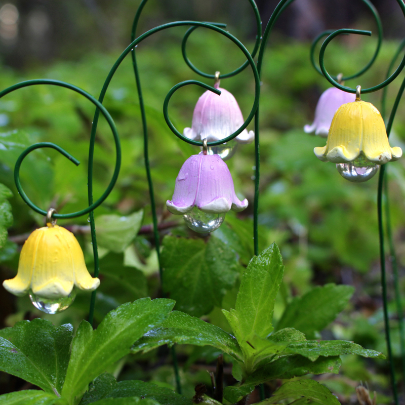 Деветчастков комплект изкуствени цветя Lily of the Valley от смола за наземна градина и мини ландшафт