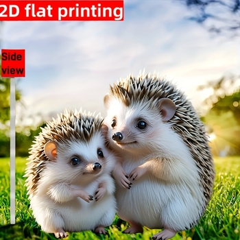 Ακρυλικό πάνελ 2D – Μοντέρνος μινιμαλιστικός σχεδιασμός διακόσμησης κολώνας κήπου με σχέδιο σκαντζόχοιρου, χαρακτική και εκτύπωση, ημιχειροκίνητο και ημιμηχανικό