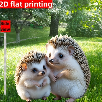 Ακρυλικό πάνελ 2D – Μοντέρνος μινιμαλιστικός σχεδιασμός διακόσμησης κολώνας κήπου με σχέδιο σκαντζόχοιρου, χαρακτική και εκτύπωση, ημιχειροκίνητο και ημιμηχανικό