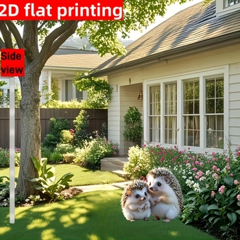 Ακρυλικό πάνελ 2D – Μοντέρνος μινιμαλιστικός σχεδιασμός διακόσμησης κολώνας κήπου με σχέδιο σκαντζόχοιρου, χαρακτική και εκτύπωση, ημιχειροκίνητο και ημιμηχανικό