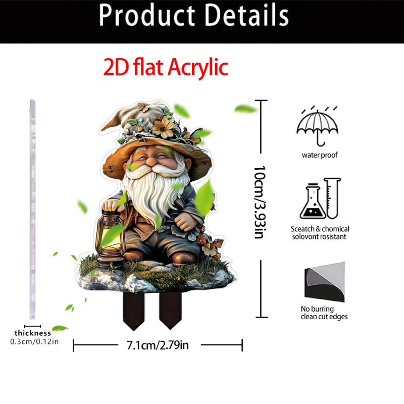 Ξωτικό διακοσμητικό κήπου από ακρυλικό, 2D σχέδιο, τεχνική εκτύπωσης, μοντέρνο στυλ