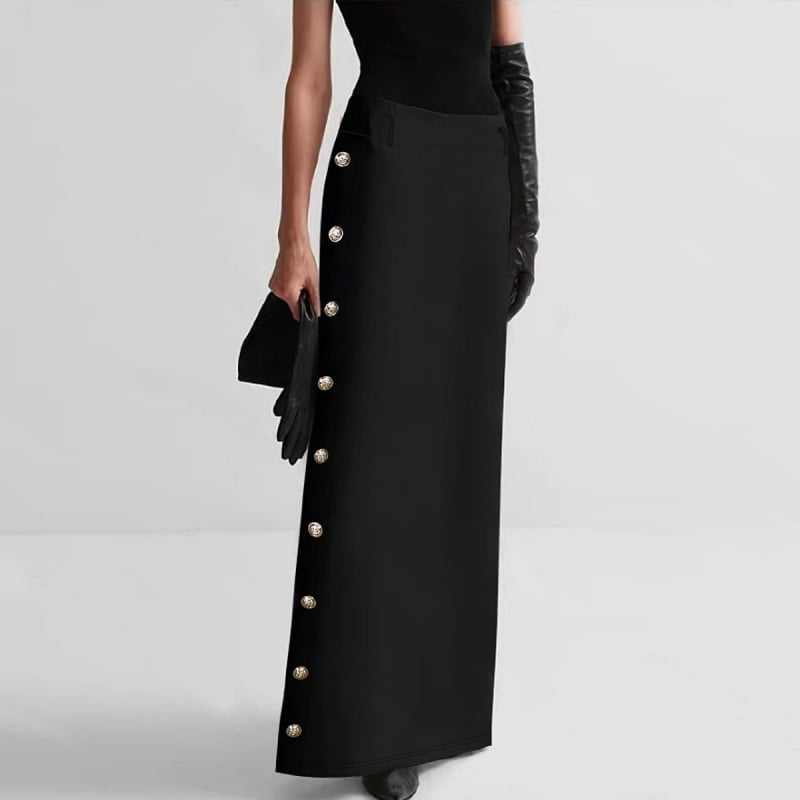 Ilga suknelė didelio dydžio moterims, elegantiška tiesi silueta, aukštas liemuo, užtrauktukas, poliesterio ir elastano mišinys 70-80%, pavasaris 2025