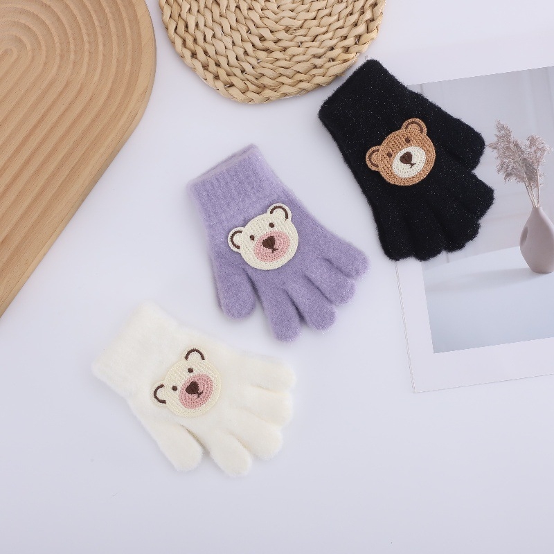 Vaikų pūkuoti pirštiniai žiemai su animaciniu dizainu, unisex, 5–10 metų