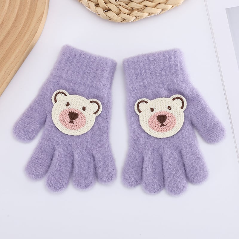 Vaikų pūkuoti pirštiniai žiemai su animaciniu dizainu, unisex, 5–10 metų