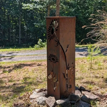 Sodo šviestuvo stulpas iš geležies, Wangxi, modernus minimalistinis stilius, išpjovas dizainas