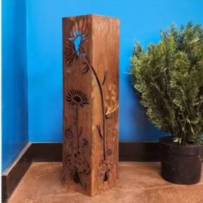 Sodo šviestuvo stulpas iš geležies, Wangxi, modernus minimalistinis stilius, išpjovas dizainas