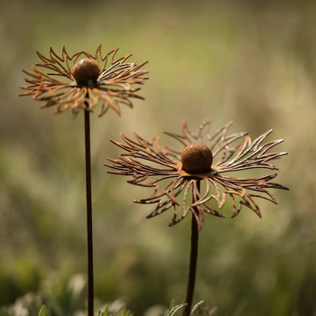 Geležinis sodo dekoras su Cornflower motyvu augalams — pastoralinis stilius, kodas 20250419