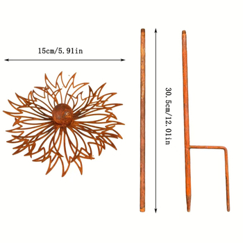 Μεταλλικό διακοσμητικό κήπου με μοτίβο Κορνφλάουερ για φυτά — Αγροτικό στυλ, Κωδ. 20250419