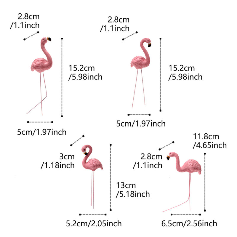 Flamingó kert dekorációs készlet műanyag és gyanta anyagból, HG márka, rajzfilm-stílusú, gyanta kézműves kategória.