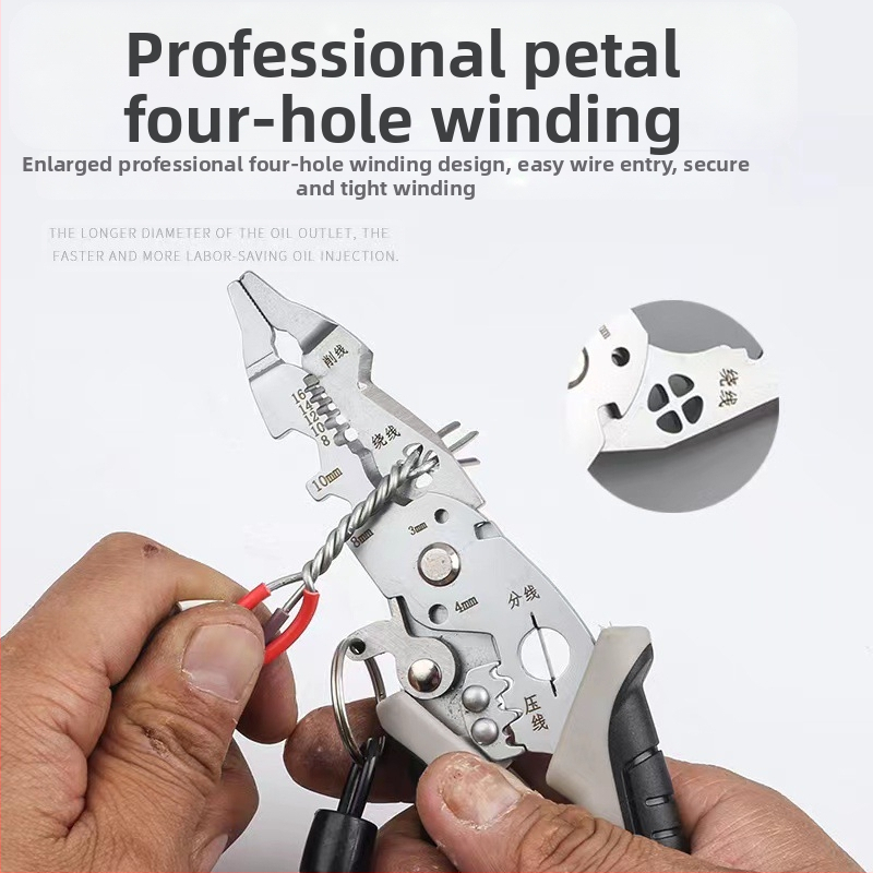 Xiao Xi Viacúčelové ohnuté kliešte na odizolovanie a krimpovanie káblov – odolné