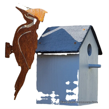 Κρεμαστό κήπου από σίδηρο με woodpecker, ποιμενικό στυλ, συσκευασμένο σε PP σακούλα