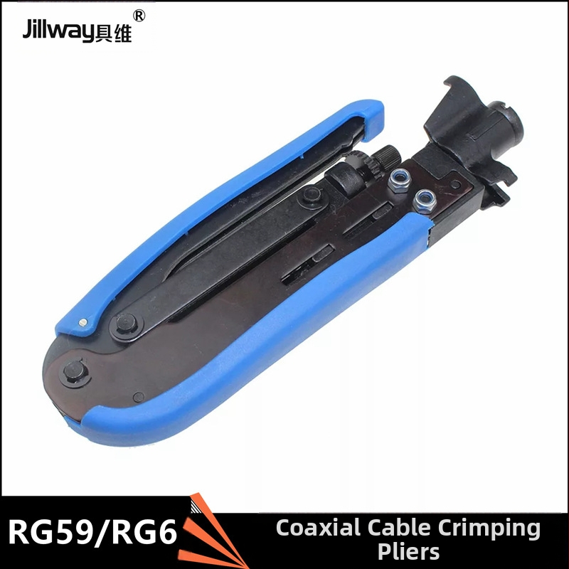 RG59/RG6 koaksialinių kabelių krimpavimo replės, įrankių plienas, ilgis 175 mm, sprogimui atsparus