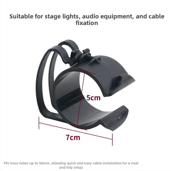 Clip pentru cabluri pentru iluminat de scenă și sistem audio pe cadre din truss (clemă din plastic)