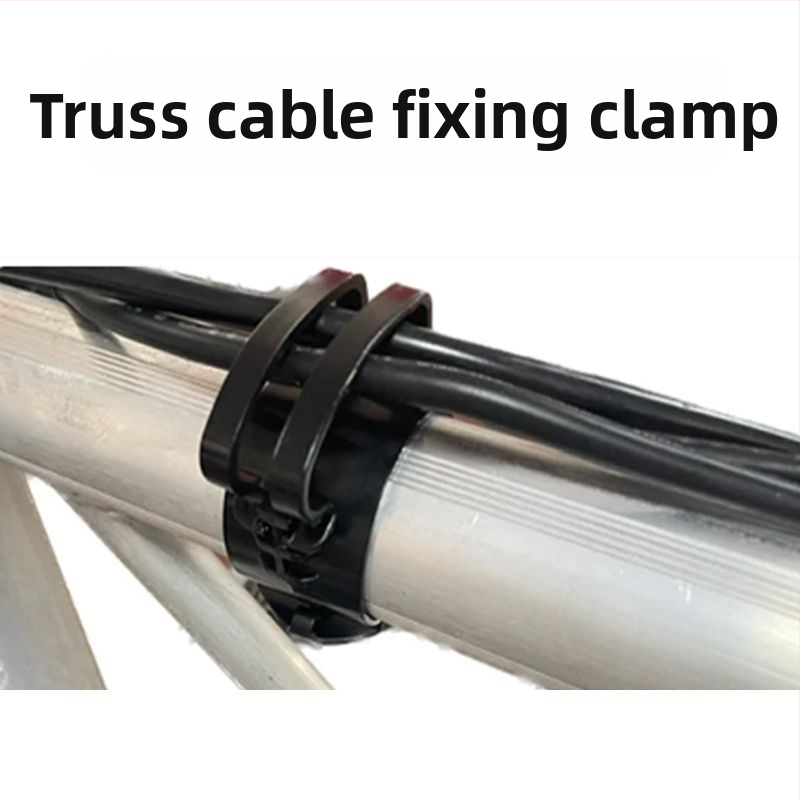 Клип за кабели за сценично осветление и аудио върху тръбни рамки (пластмасова щипка)