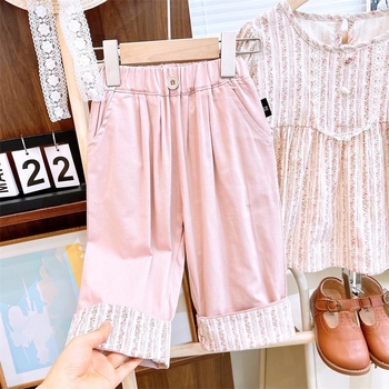 Παιδικό σετ με παντελόνι-τοπ φλοράλ, μακρύ μανίκι, κορεατικό στυλ, Άνοιξη 2025