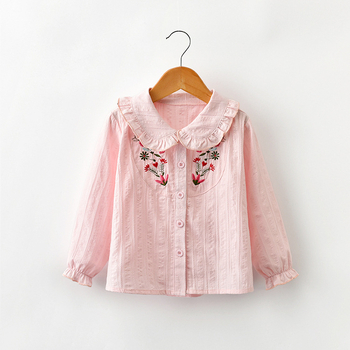 Pamut hosszú ujjú ing lányoknak, laza stílus, tavasz-ősz