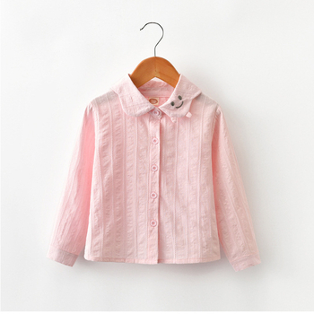 Pamut hosszú ujjú ing lányoknak, laza stílus, tavasz-ősz