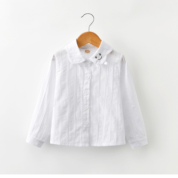 Pamut hosszú ujjú ing lányoknak, laza stílus, tavasz-ősz