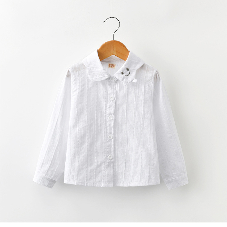 Pamut hosszú ujjú ing lányoknak, laza stílus, tavasz-ősz