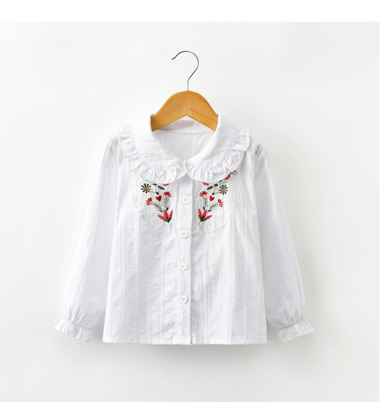 Pamut hosszú ujjú ing lányoknak, laza stílus, tavasz-ősz