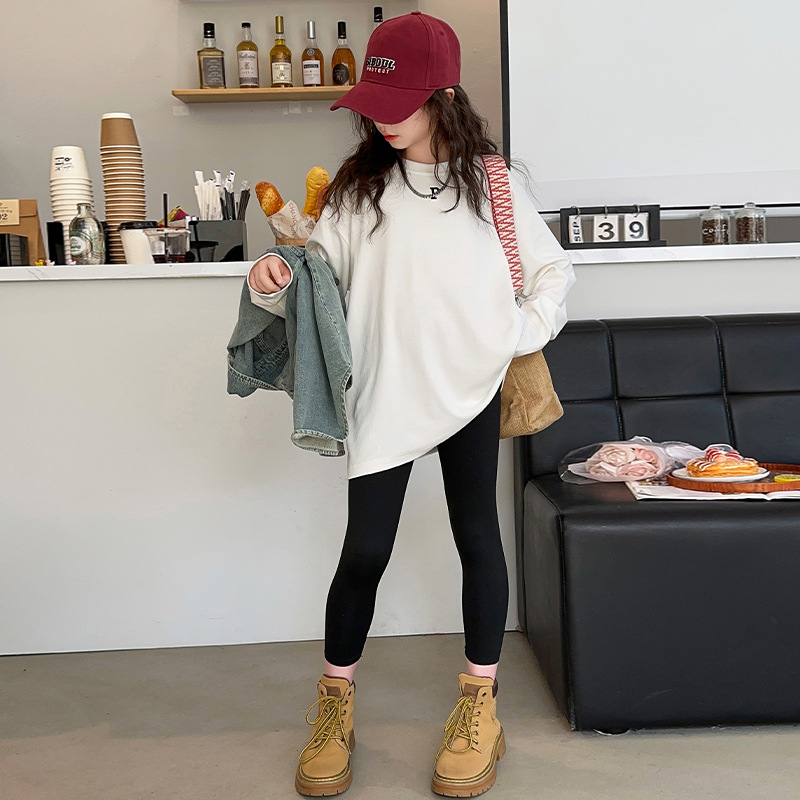 Lányoknak szóló farmer kabát/ felső, tavasz‑ősz, koreai stílus, hosszú ujjú, gallér, puha felület, 90% pamut, betűs mintázat