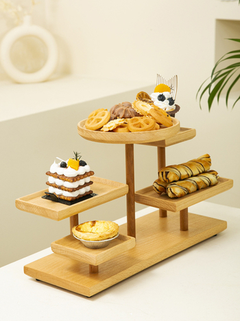 Ξύλινο επιτραπέζιο ράφι αποθήκευσης, 6-επίπεδη οθόνη, στυλ Insta για σαλόνι, οργανωτής καθιστικού