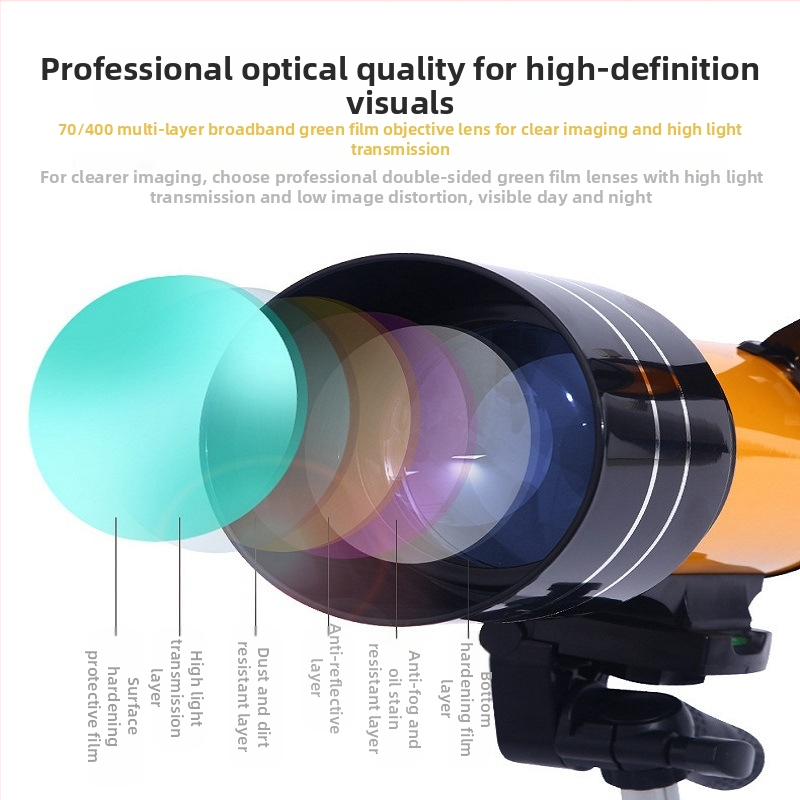 Monokulárny astronomický ďalekohľad F30070, zväčšenie 150x, výstupná zornica 70 mm, vzdialenosť oka 18 mm, zorné pole 18°