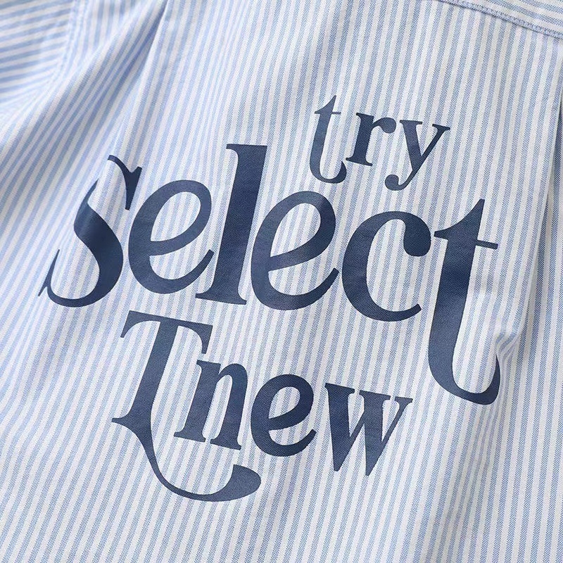 Gyerekeknek készült csíkos pamut ing, négyzetes gallérral, hosszú ujjú, kényelmes casual stílus, tavasz–ősz, 8+ éveseknek