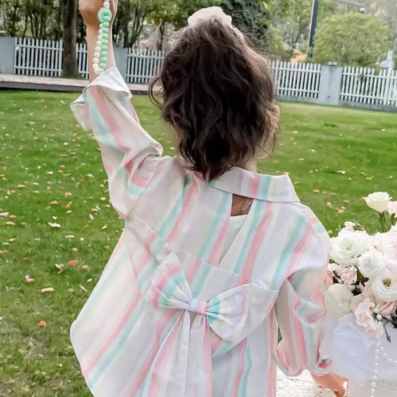 Унисекс детска риза с дълъг ръкав за лято — защита от слънцето, с райета, Vinylon плат, за деца над 8 години