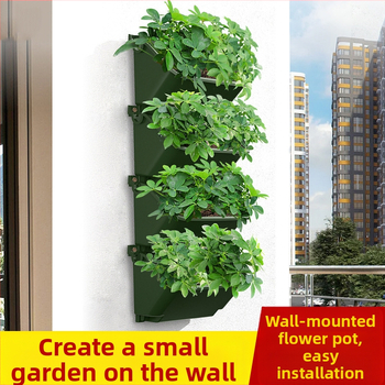 Sieninis gėlių vazonas iš perdirbtos plastikos; kvėpuojantis, atsparus korozijai ir tvirtas; gamintas injekciniu formavimu