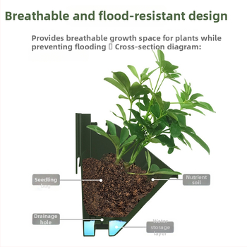 Sieninis gėlių vazonas iš perdirbtos plastikos; kvėpuojantis, atsparus korozijai ir tvirtas; gamintas injekciniu formavimu