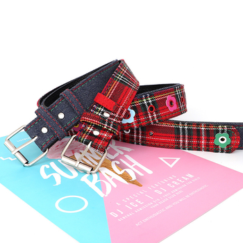 Curea de damă din piele PU, cataramă din aliaj, închidere cu știft, lățime 2-4 cm, decor în carouri, accesoriu de modă versatil