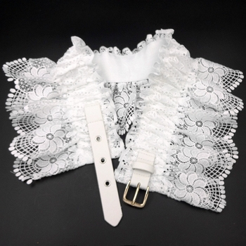 Дамски дантелен колан с рюш за талия – еластичен и декоративен за рокля тип риза, ширина 17 см