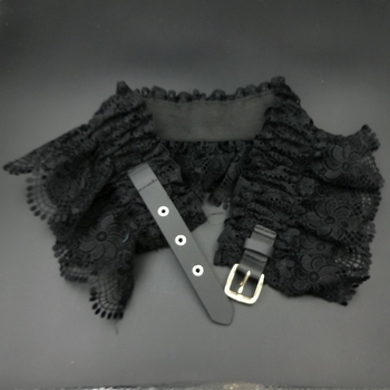 Дамски дантелен колан с рюш за талия – еластичен и декоративен за рокля тип риза, ширина 17 см