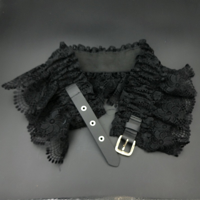 Дамски дантелен колан с рюш за талия – еластичен и декоративен за рокля тип риза, ширина 17 см