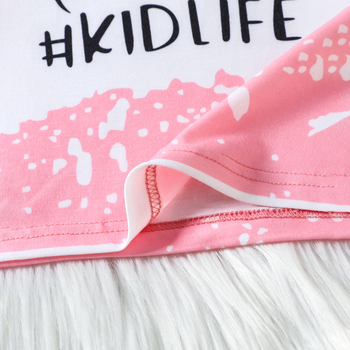 Детска лятна памучна тениска за момичета с принт на американски флаг и букви, летящи ръкави, 90% памук, за възраст 3–8 г