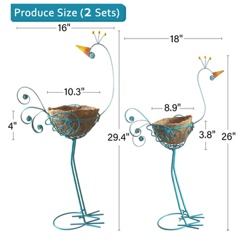 Μεταλλική επιδαπέδια βάση γλαστρών, ευρωπαϊκού στυλ παγόνι, εξωτερικός διακοσμητικός φορέας φυτών