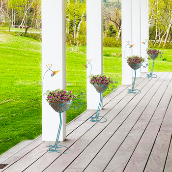 Μεταλλική επιδαπέδια βάση γλαστρών, ευρωπαϊκού στυλ παγόνι, εξωτερικός διακοσμητικός φορέας φυτών