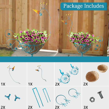 Μεταλλική επιδαπέδια βάση γλαστρών, ευρωπαϊκού στυλ παγόνι, εξωτερικός διακοσμητικός φορέας φυτών