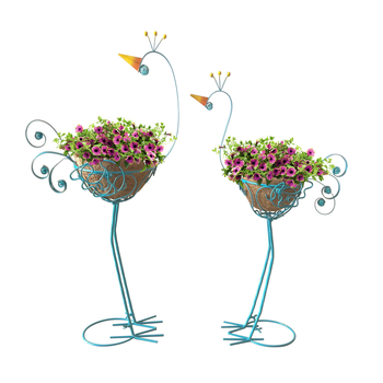 Μεταλλική επιδαπέδια βάση γλαστρών, ευρωπαϊκού στυλ παγόνι, εξωτερικός διακοσμητικός φορέας φυτών