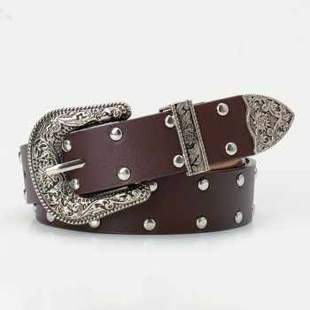 Minxi PU bőrből készült öv, ötvözet csattal és szegecsekkel, nyár 2025