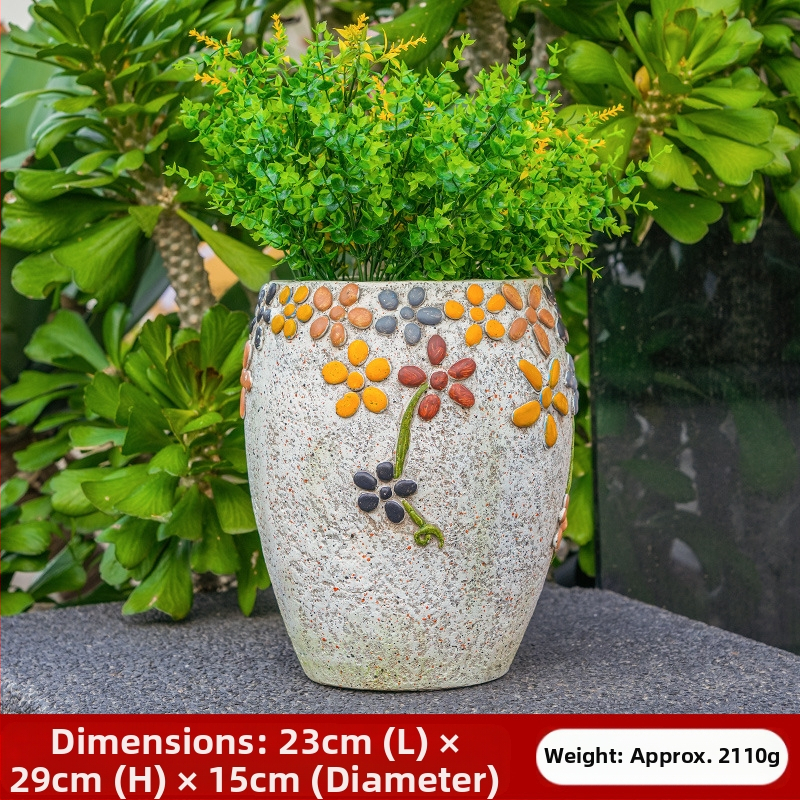 Akmens gėlių vazonas kieme lauke – dažytas, aukštos tvirtumo magnio oksidas, Flower xiaoer
