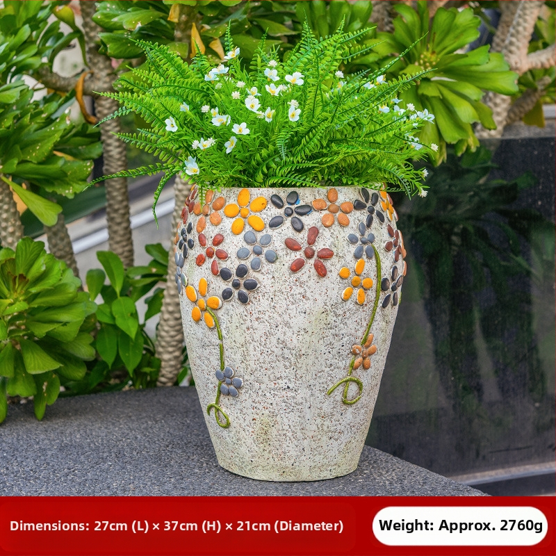 Akmens gėlių vazonas kieme lauke – dažytas, aukštos tvirtumo magnio oksidas, Flower xiaoer